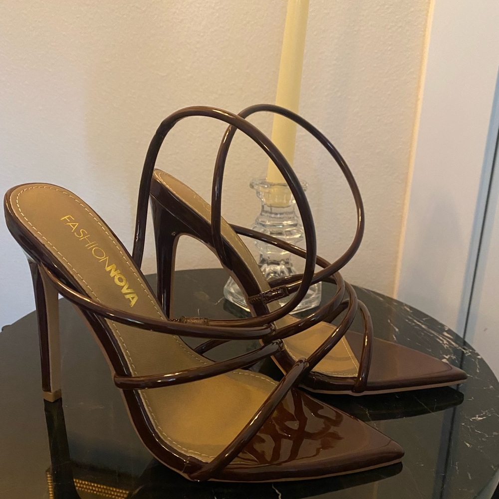 Fashion Nova Chocolate Strappy Heels